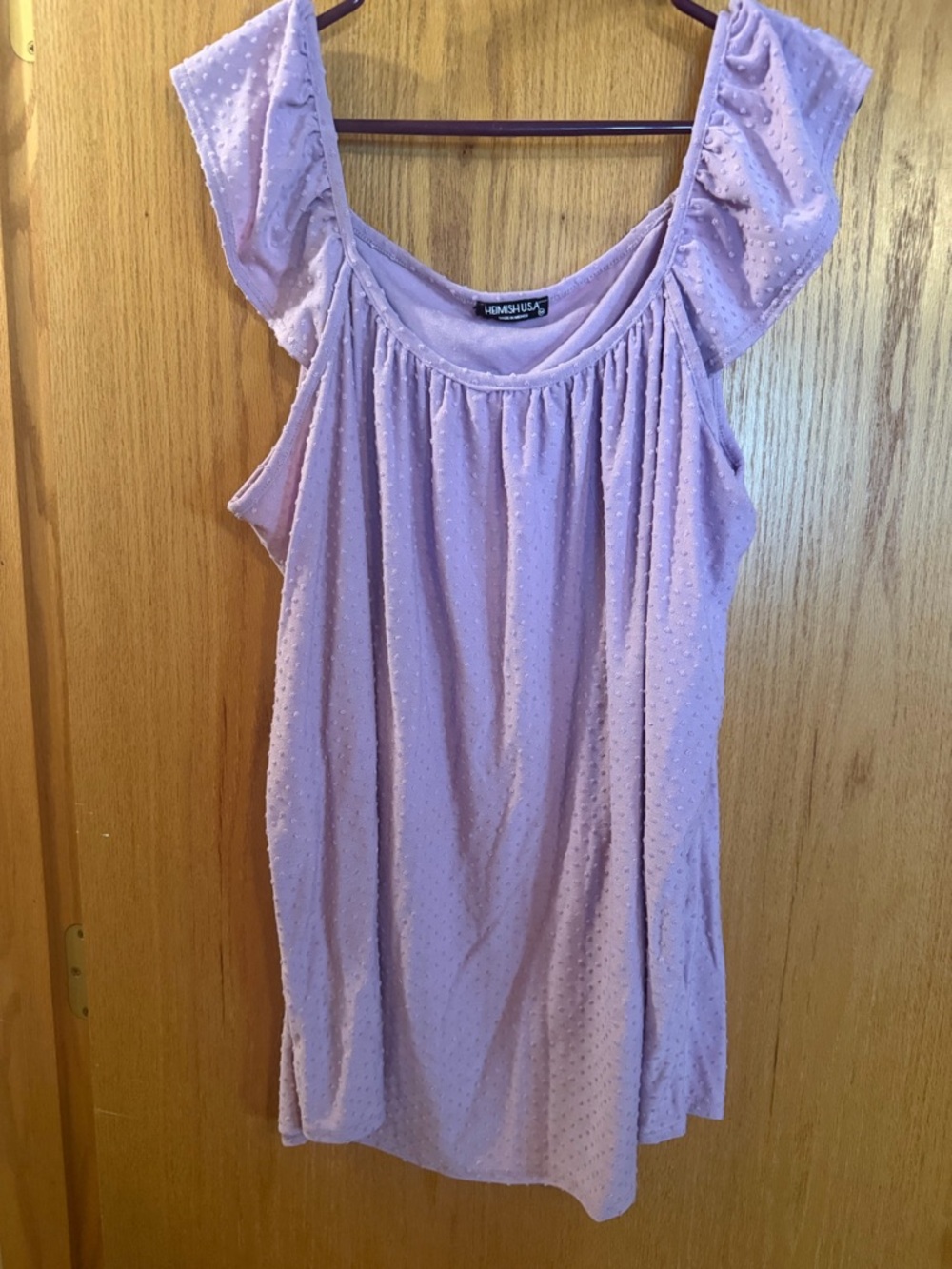 HEIMISH USA Lilac Swiss Dot Ruffle Tank Top